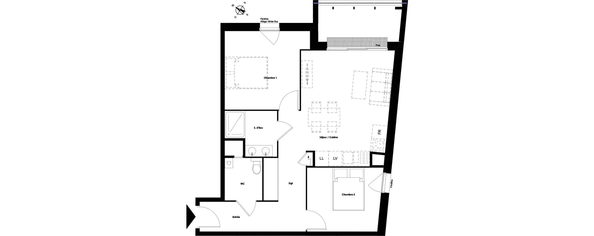 Appartement T3 de 59,04 m2 &agrave; Talence Medoquine
