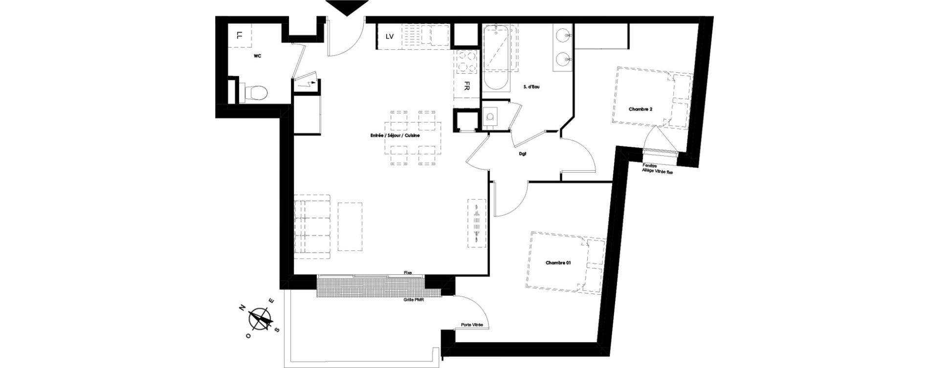 Appartement T3 de 62,77 m2 &agrave; Talence Medoquine