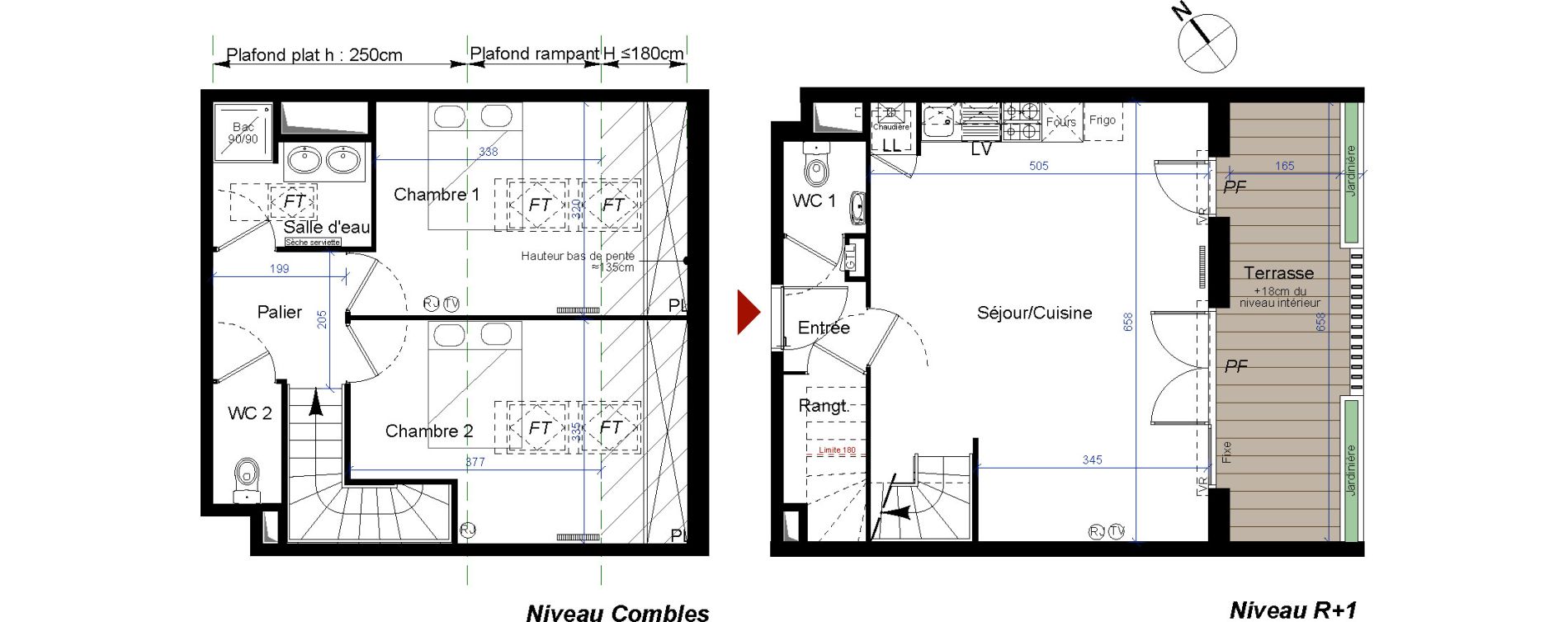 Duplex T3 de 69,71 m2 &agrave; Talence Centre