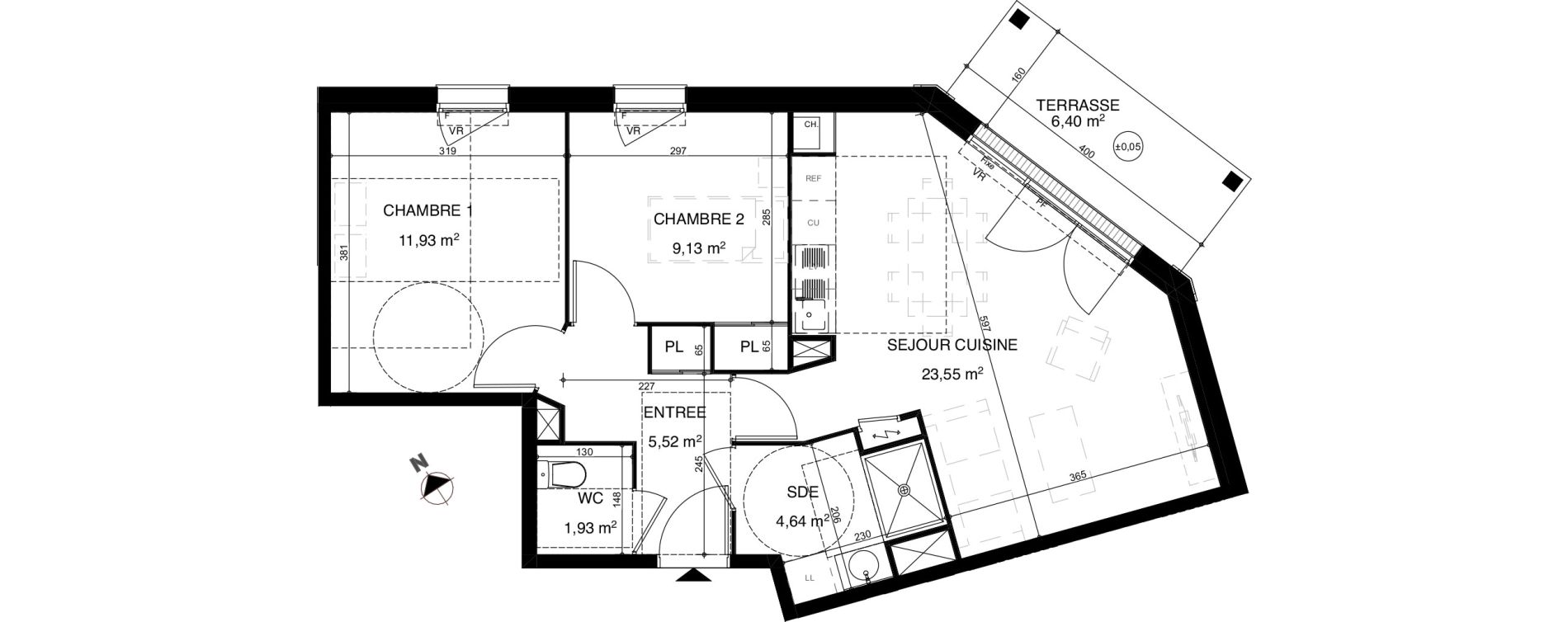 Appartement T3 de 57,00 m2 &agrave; Vendays-Montalivet Centre