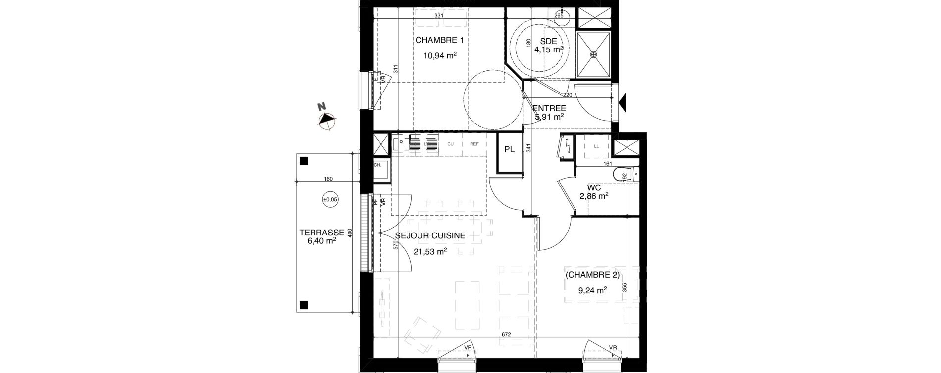 Appartement T2 de 55,00 m2 &agrave; Vendays-Montalivet Centre