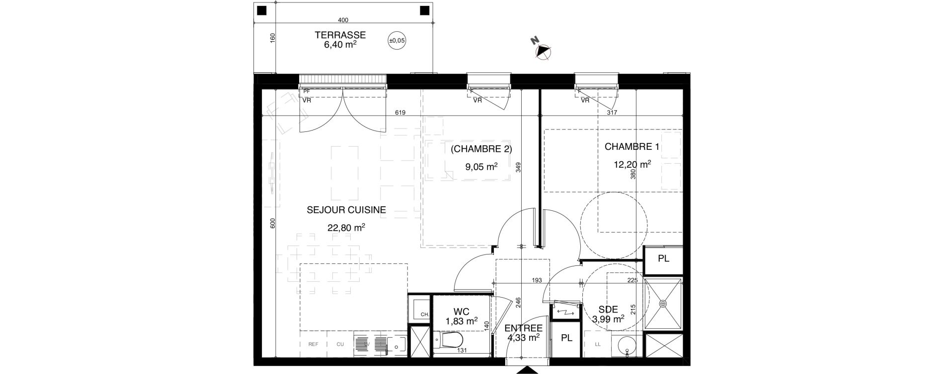 Appartement T2 de 54,00 m2 &agrave; Vendays-Montalivet Centre