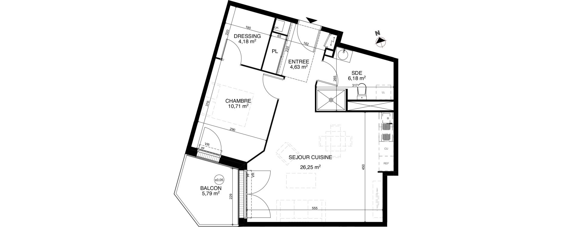 Appartement T2 de 52,00 m2 à Vendays-Montalivet Centre