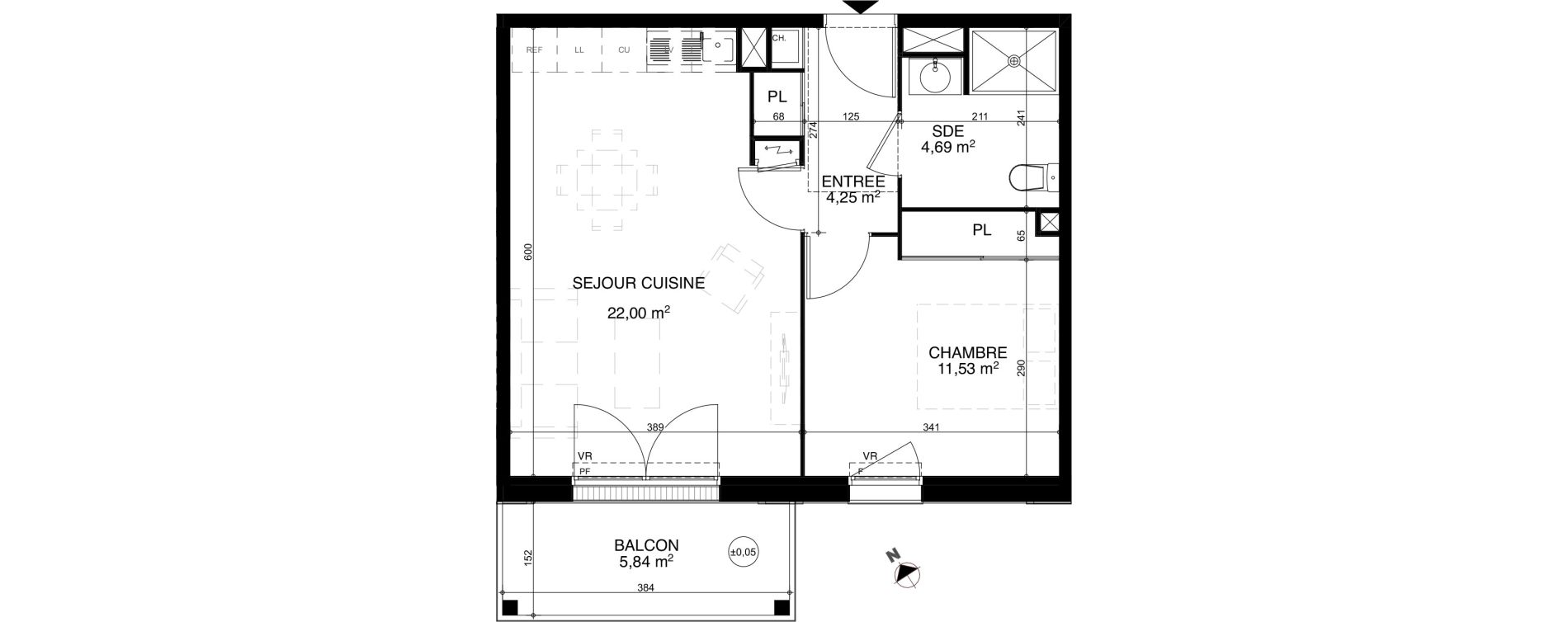 Appartement T2 de 42,00 m2 &agrave; Vendays-Montalivet Centre