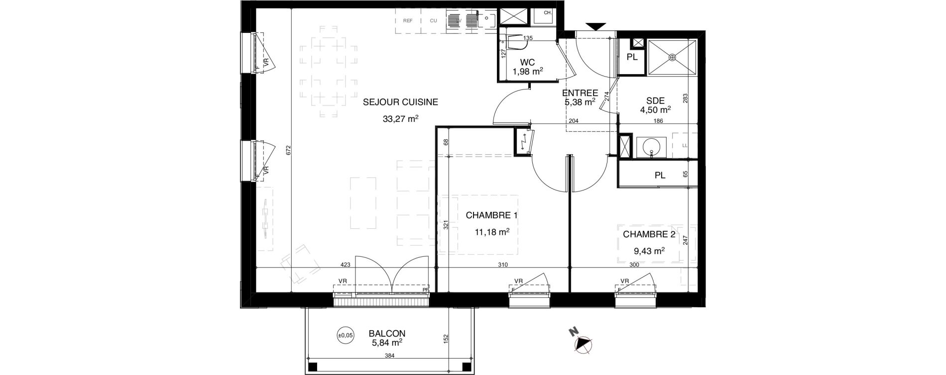 Appartement T3 de 66,00 m2 &agrave; Vendays-Montalivet Centre
