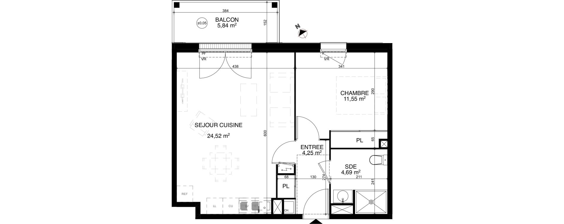 Appartement T2 de 45,00 m2 à Vendays-Montalivet Centre