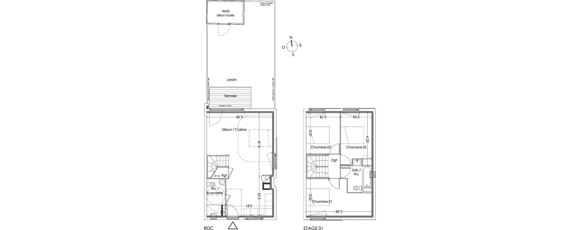 Maison T4 de 82,30 m2 &agrave; Villenave-D'Ornon Centre