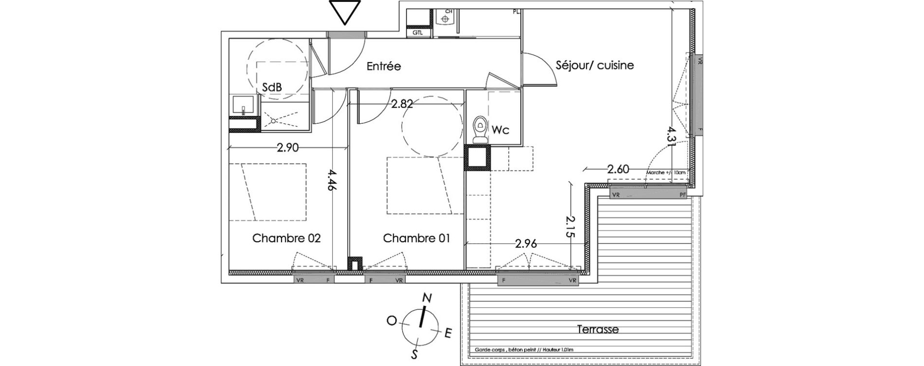 Appartement T3 de 62,40 m2 &agrave; Villenave-D'Ornon Centre