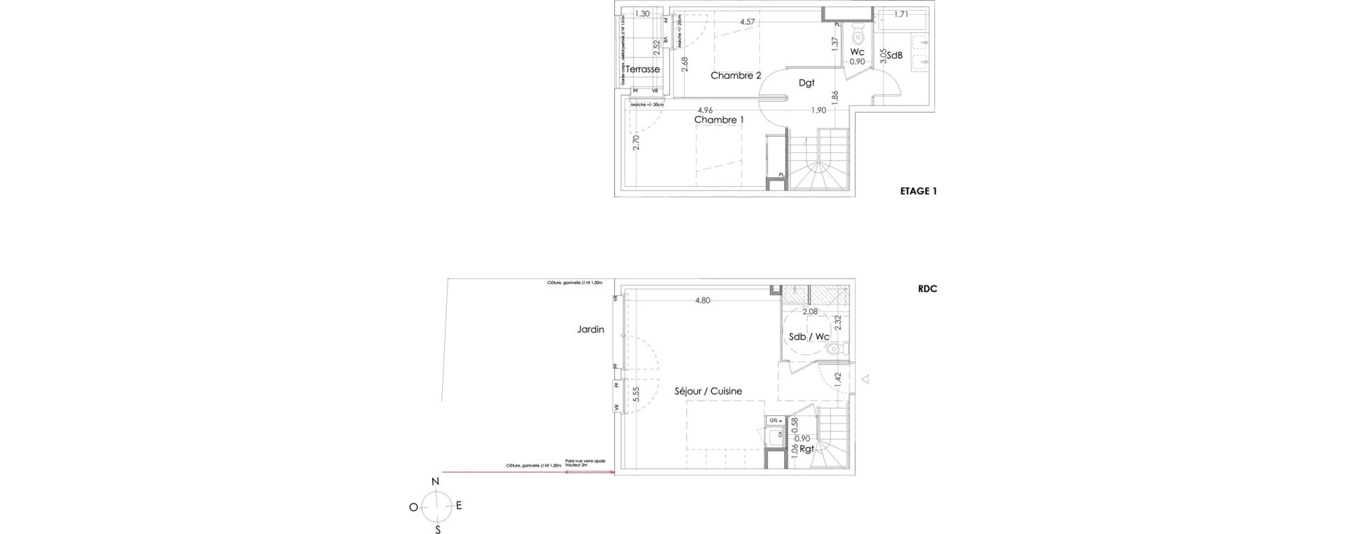 Duplex T3 de 71,13 m2 &agrave; Villenave-D'Ornon Centre
