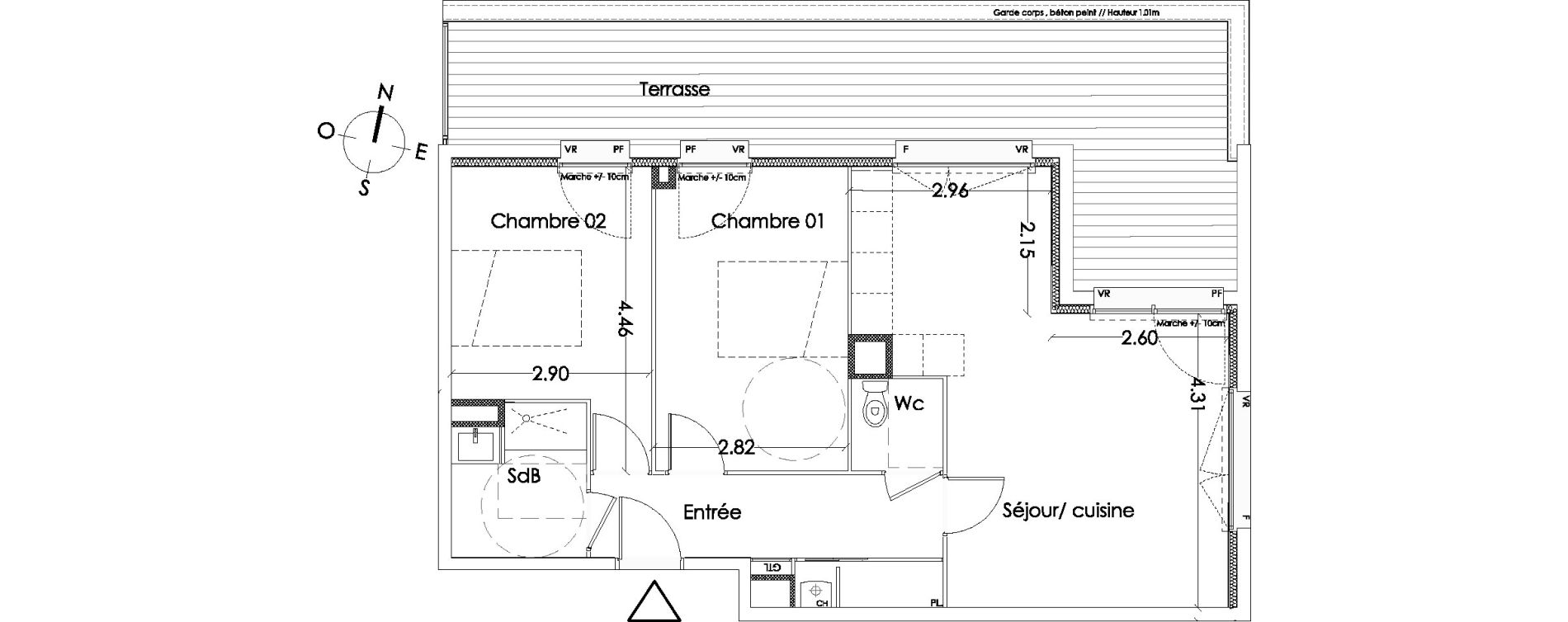Appartement T3 de 62,30 m2 &agrave; Villenave-D'Ornon Centre