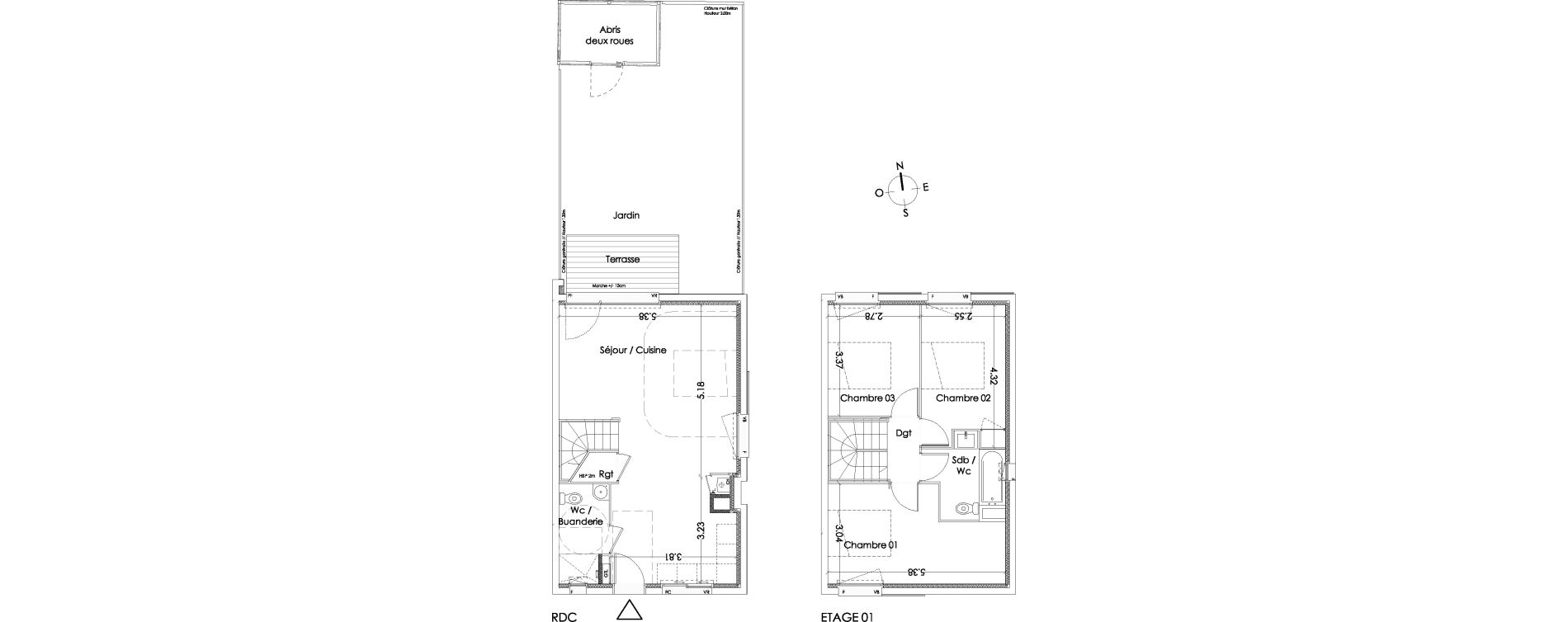 Maison T4 de 82,30 m2 &agrave; Villenave-D'Ornon Centre