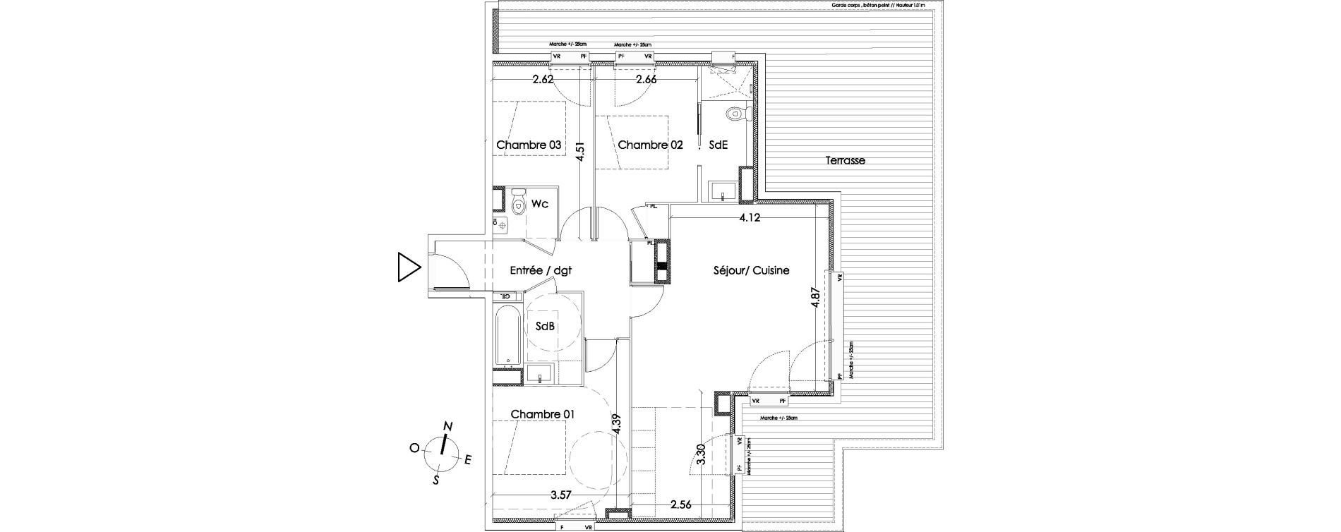 Appartement T4 de 85,50 m2 &agrave; Villenave-D'Ornon Centre