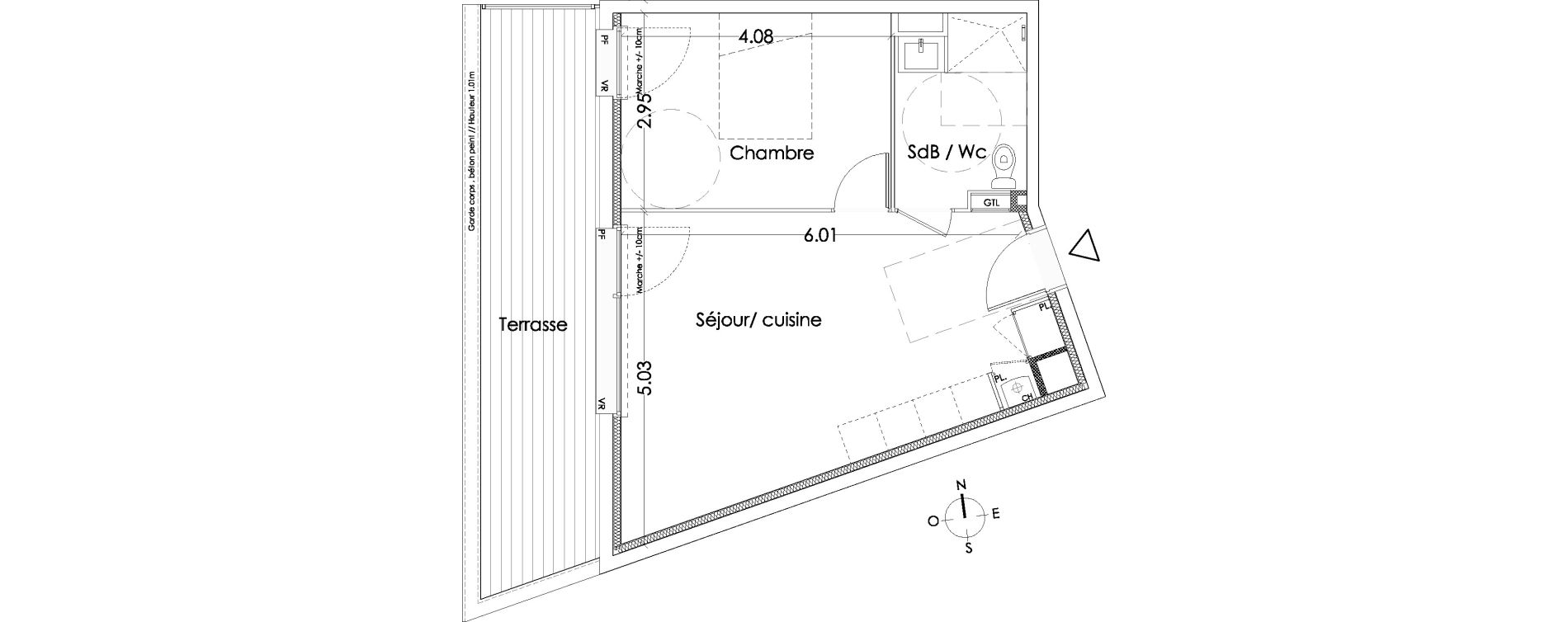 Appartement T2 de 42,20 m2 &agrave; Villenave-D'Ornon Centre