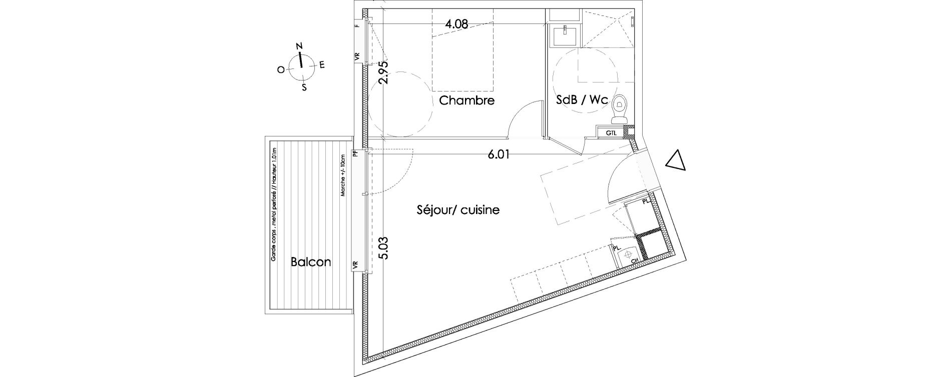 Appartement T2 de 42,20 m2 &agrave; Villenave-D'Ornon Centre