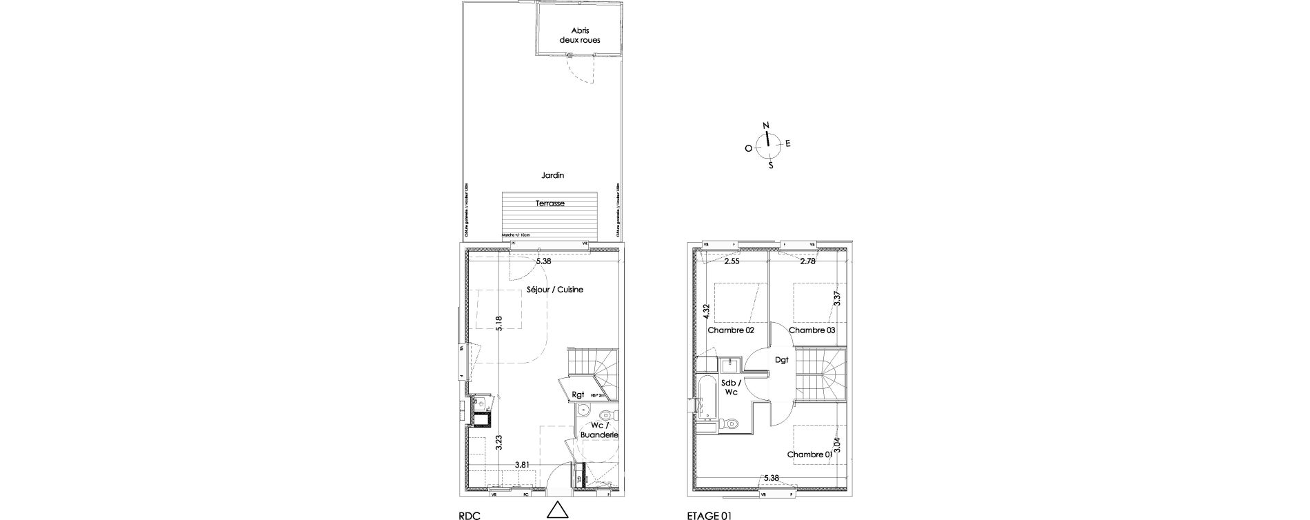 Maison T4 de 82,30 m2 &agrave; Villenave-D'Ornon Centre