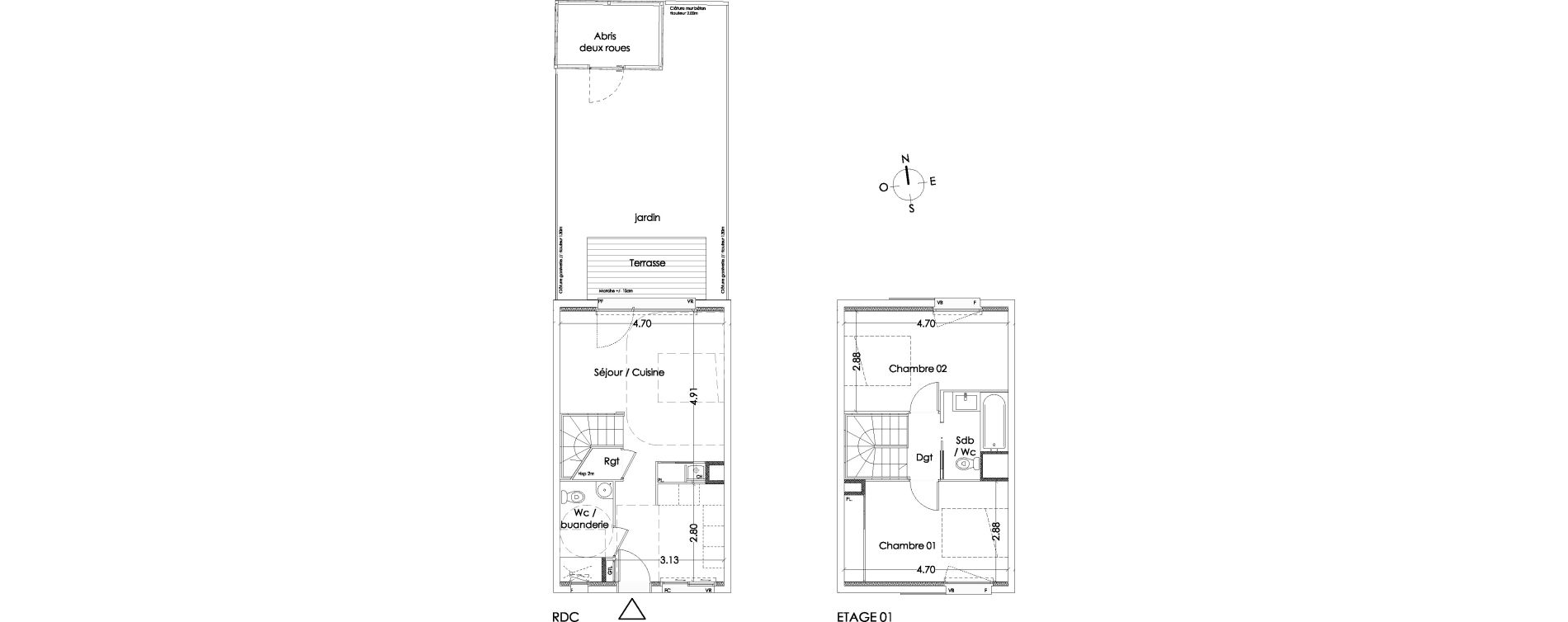 Maison T3 de 64,10 m2 &agrave; Villenave-D'Ornon Centre