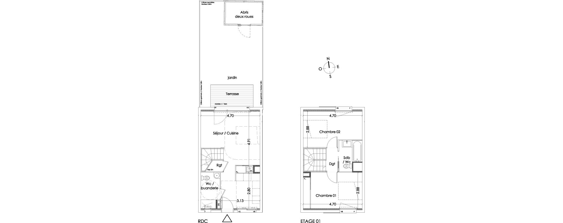 Maison T3 de 64,10 m2 &agrave; Villenave-D'Ornon Centre