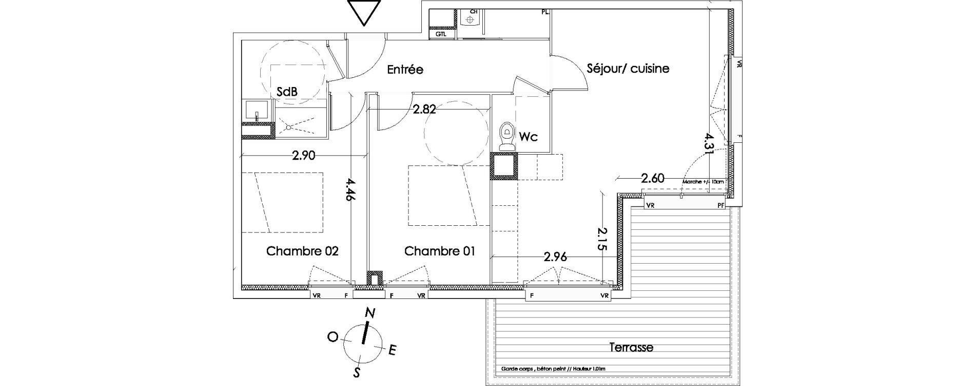 Appartement T3 de 62,40 m2 &agrave; Villenave-D'Ornon Centre