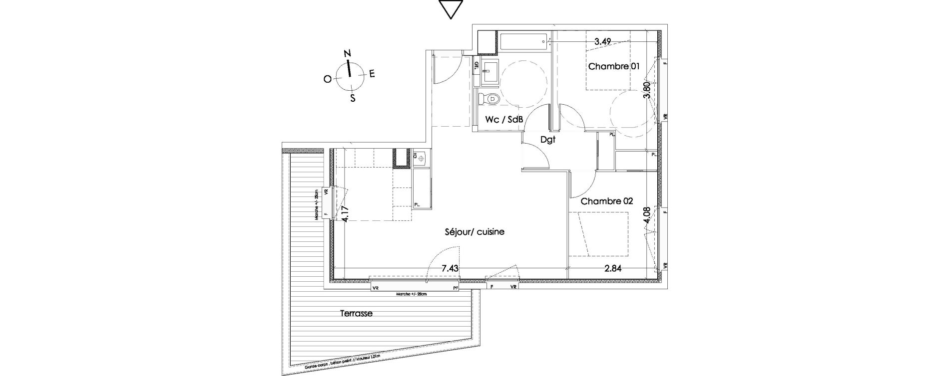 Appartement T3 de 66,70 m2 &agrave; Villenave-D'Ornon Centre