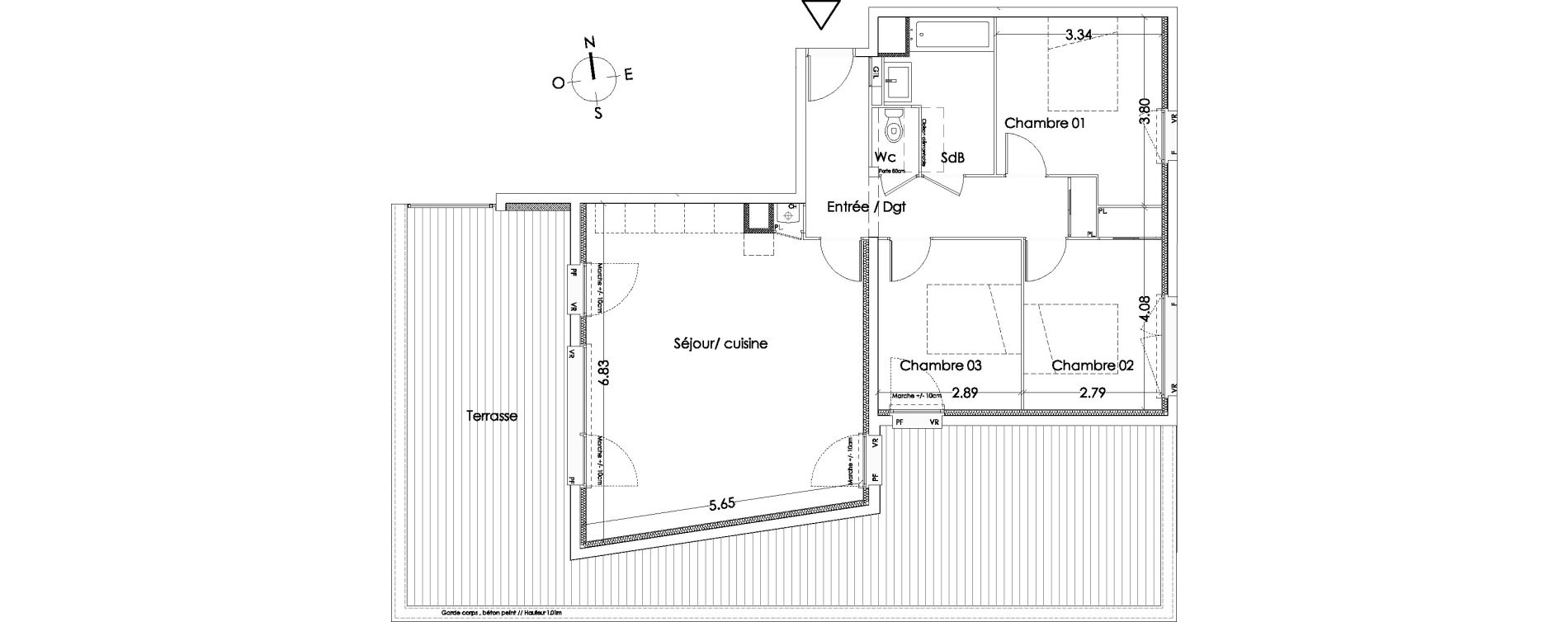 Appartement T4 de 83,80 m2 &agrave; Villenave-D'Ornon Centre