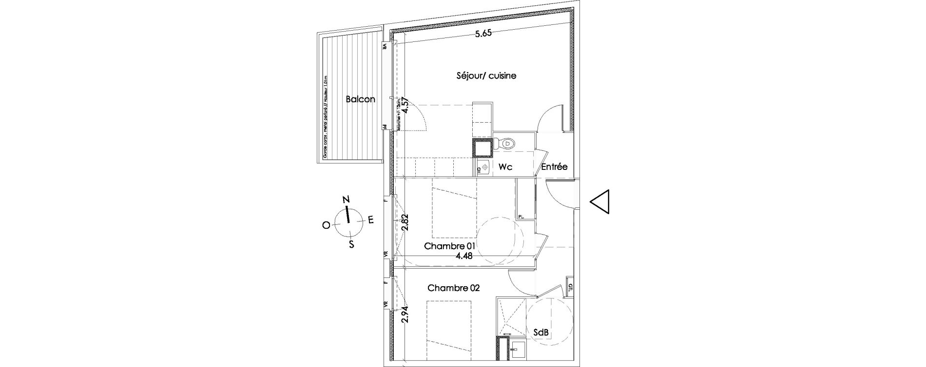 Appartement T3 de 59,30 m2 &agrave; Villenave-D'Ornon Centre