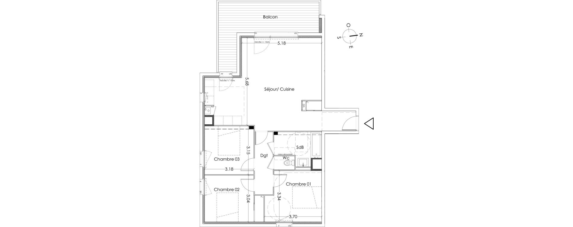 Appartement T4 de 79,60 m2 &agrave; Villenave-D'Ornon Centre