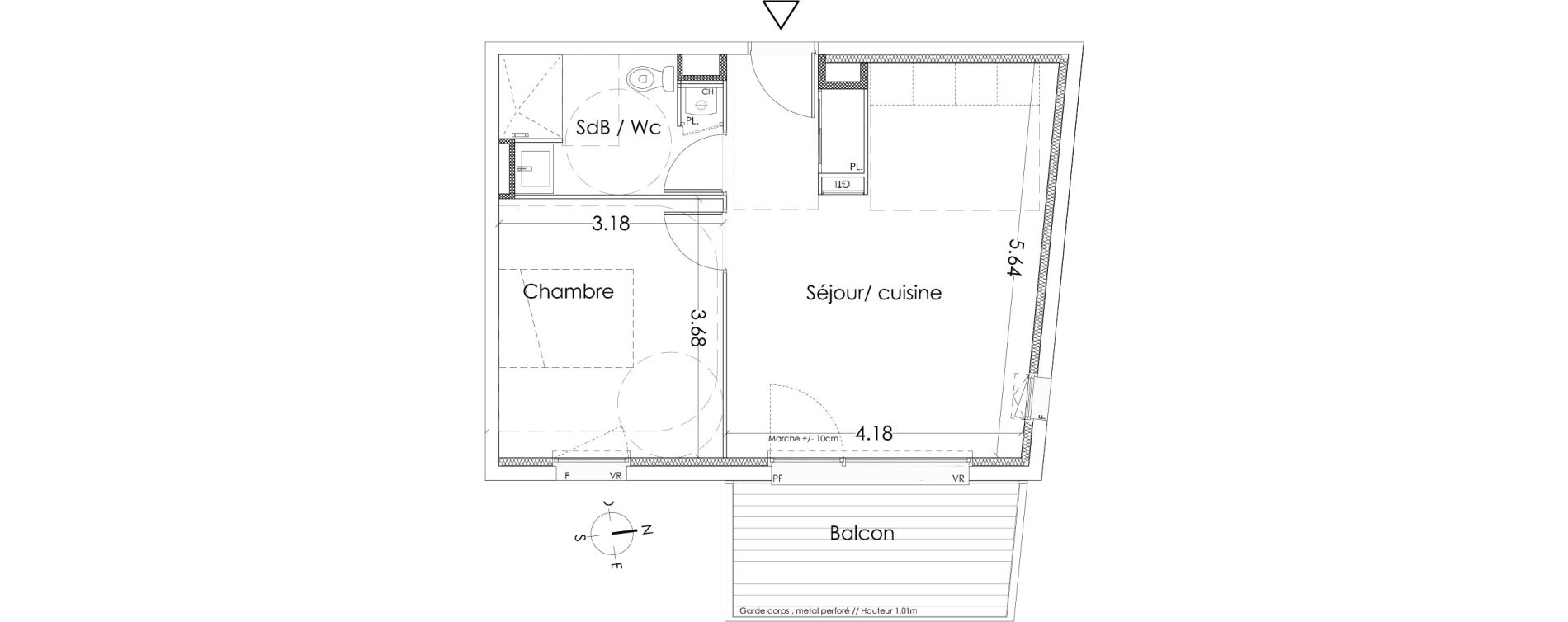 Appartement T2 de 42,20 m2 &agrave; Villenave-D'Ornon Centre
