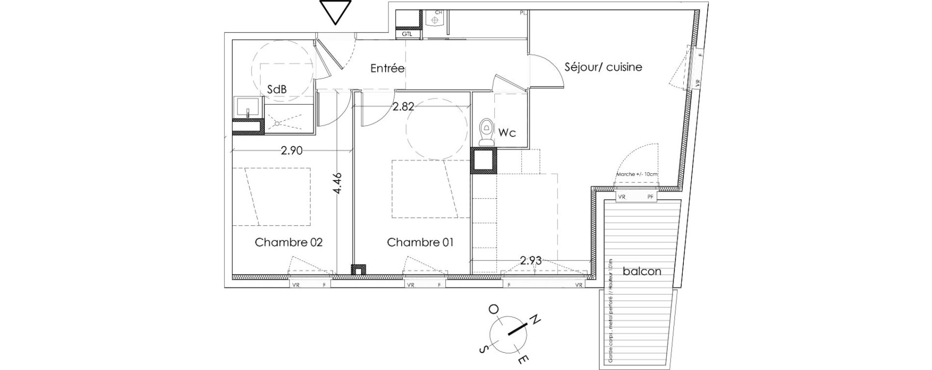 Appartement T3 de 61,30 m2 &agrave; Villenave-D'Ornon Centre