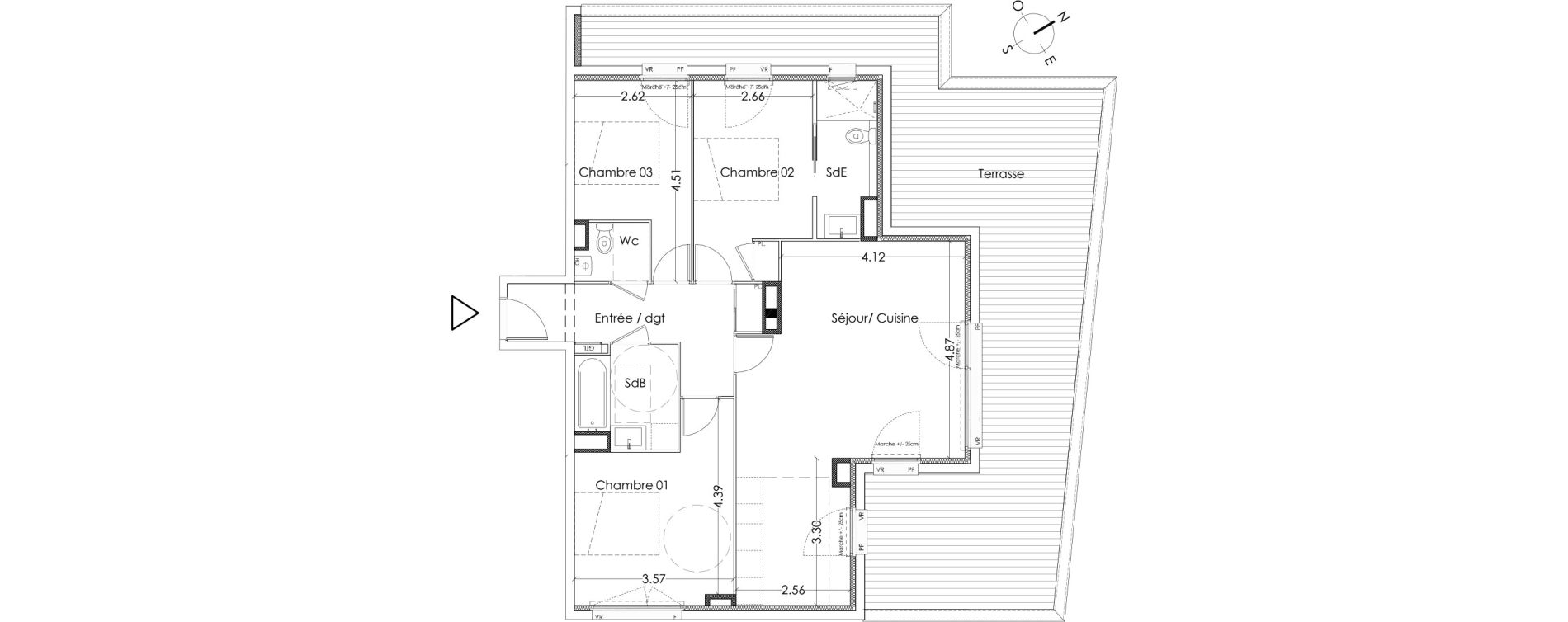 Appartement T4 de 85,40 m2 &agrave; Villenave-D'Ornon Centre