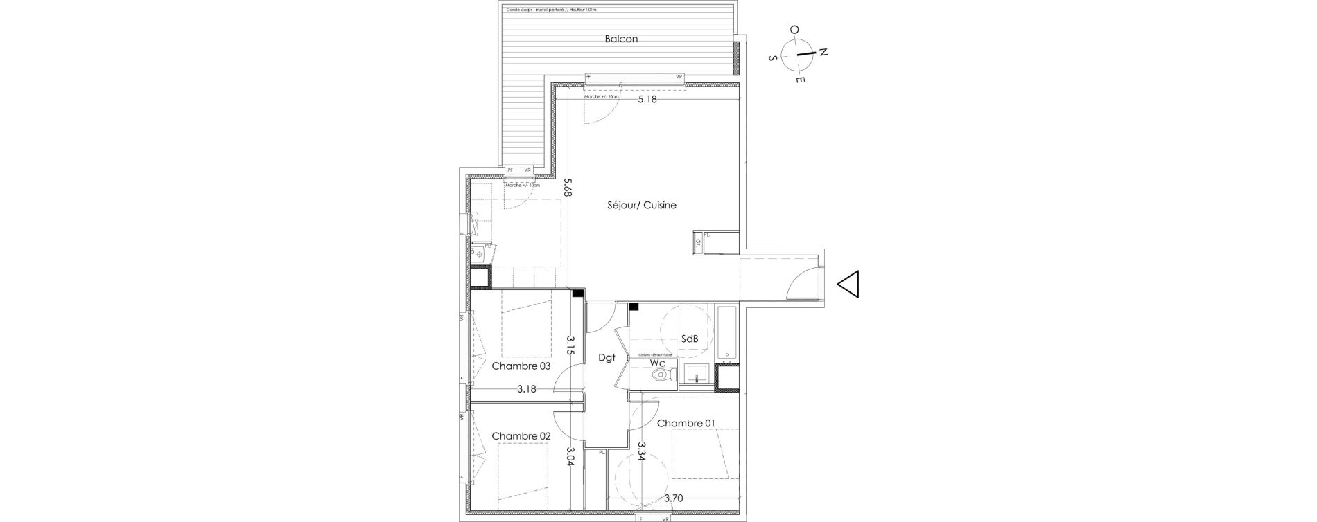 Appartement T4 de 79,60 m2 &agrave; Villenave-D'Ornon Centre