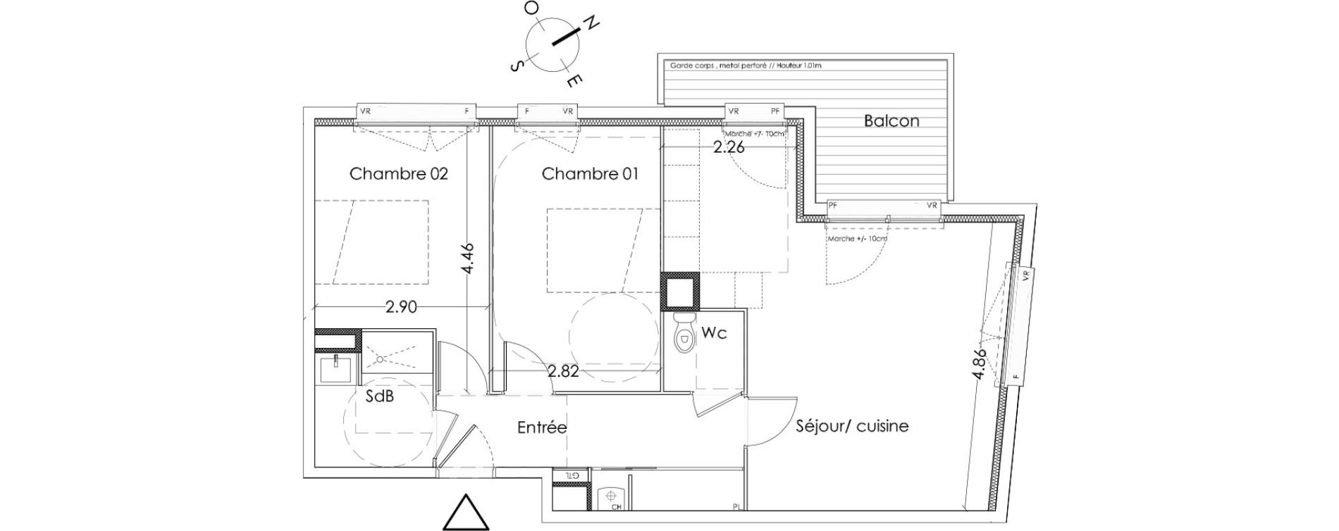 Appartement T3 de 63,70 m2 &agrave; Villenave-D'Ornon Centre