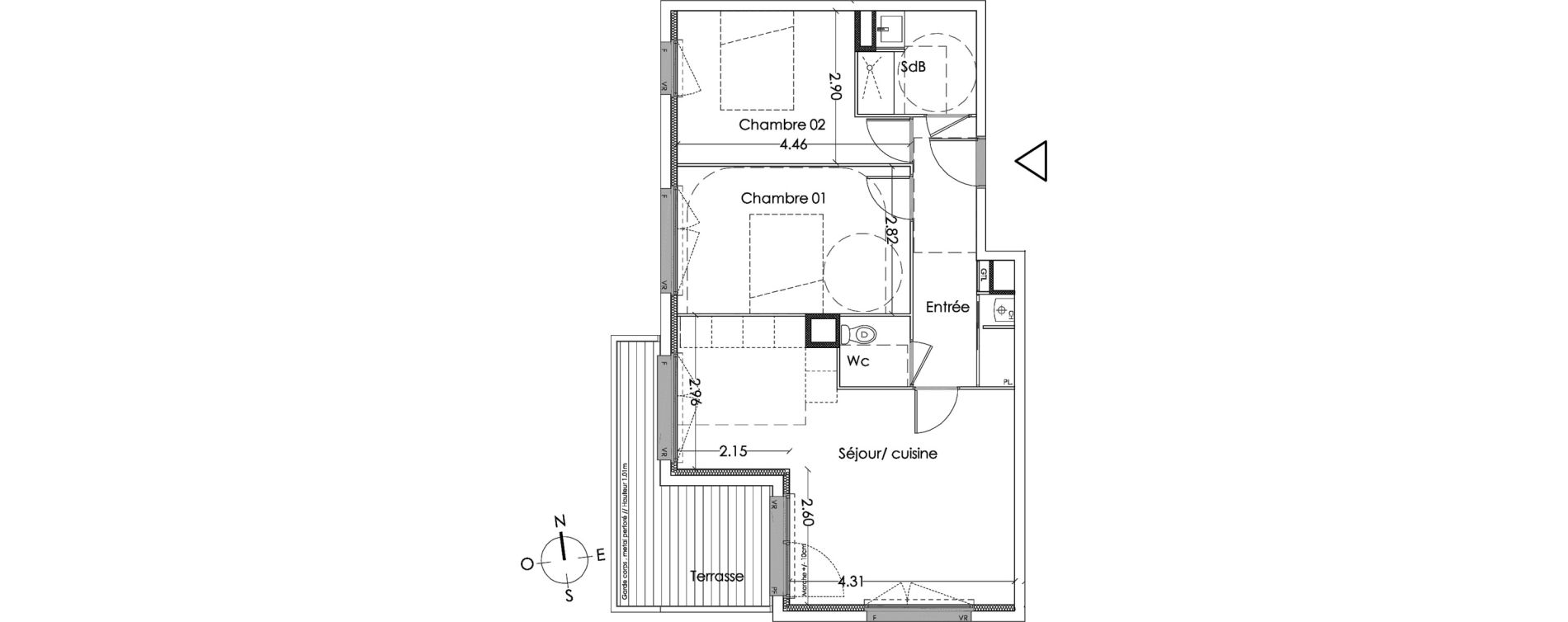 Appartement T3 de 62,20 m2 &agrave; Villenave-D'Ornon Centre
