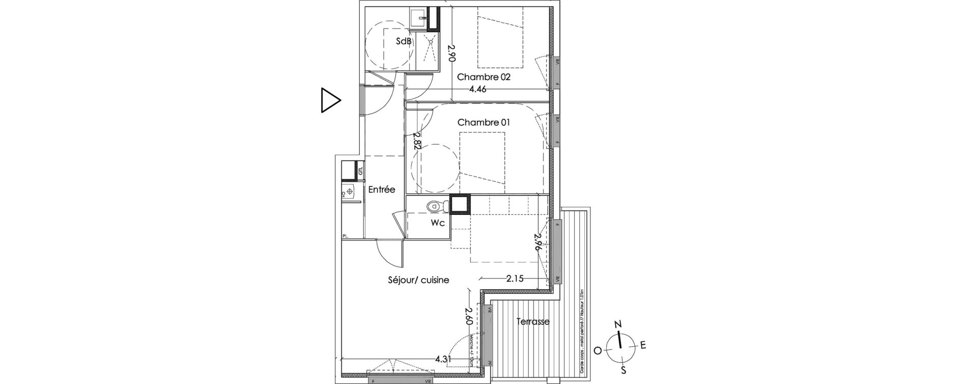 Appartement T3 de 62,20 m2 &agrave; Villenave-D'Ornon Centre