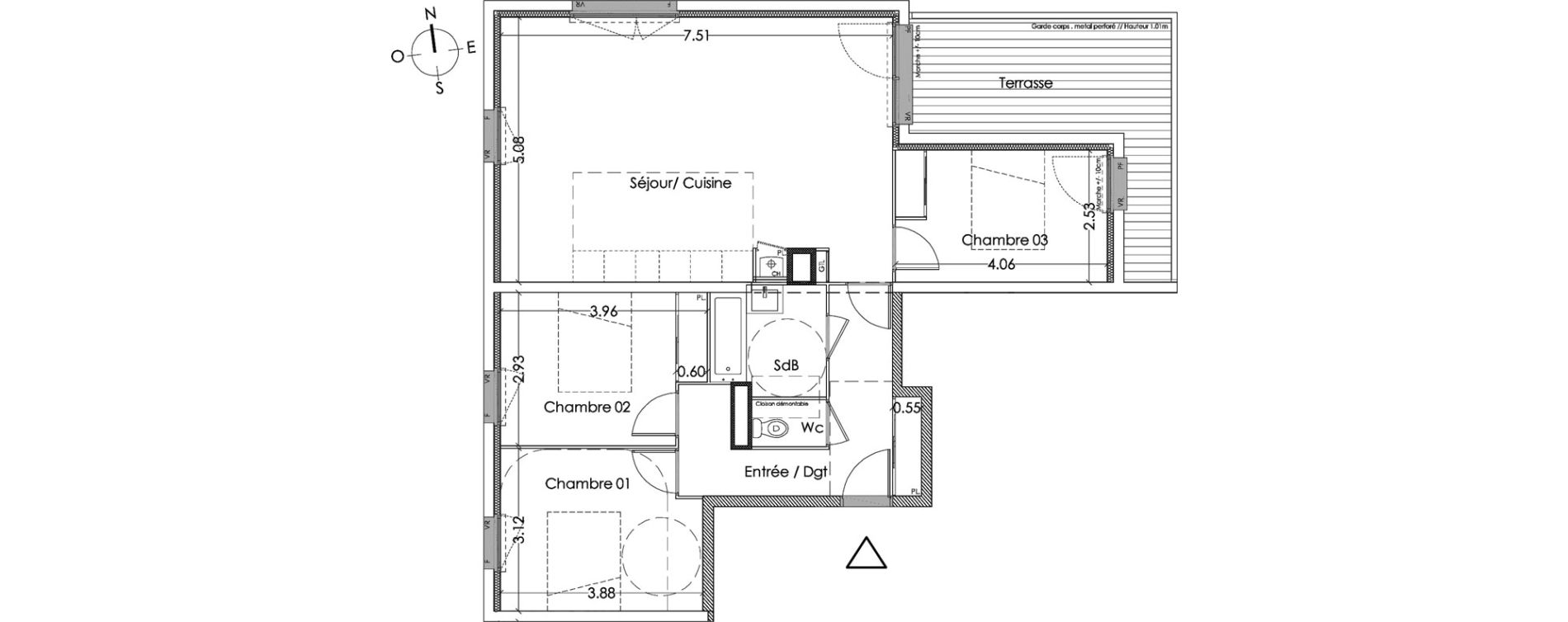Appartement T4 de 85,90 m2 &agrave; Villenave-D'Ornon Centre