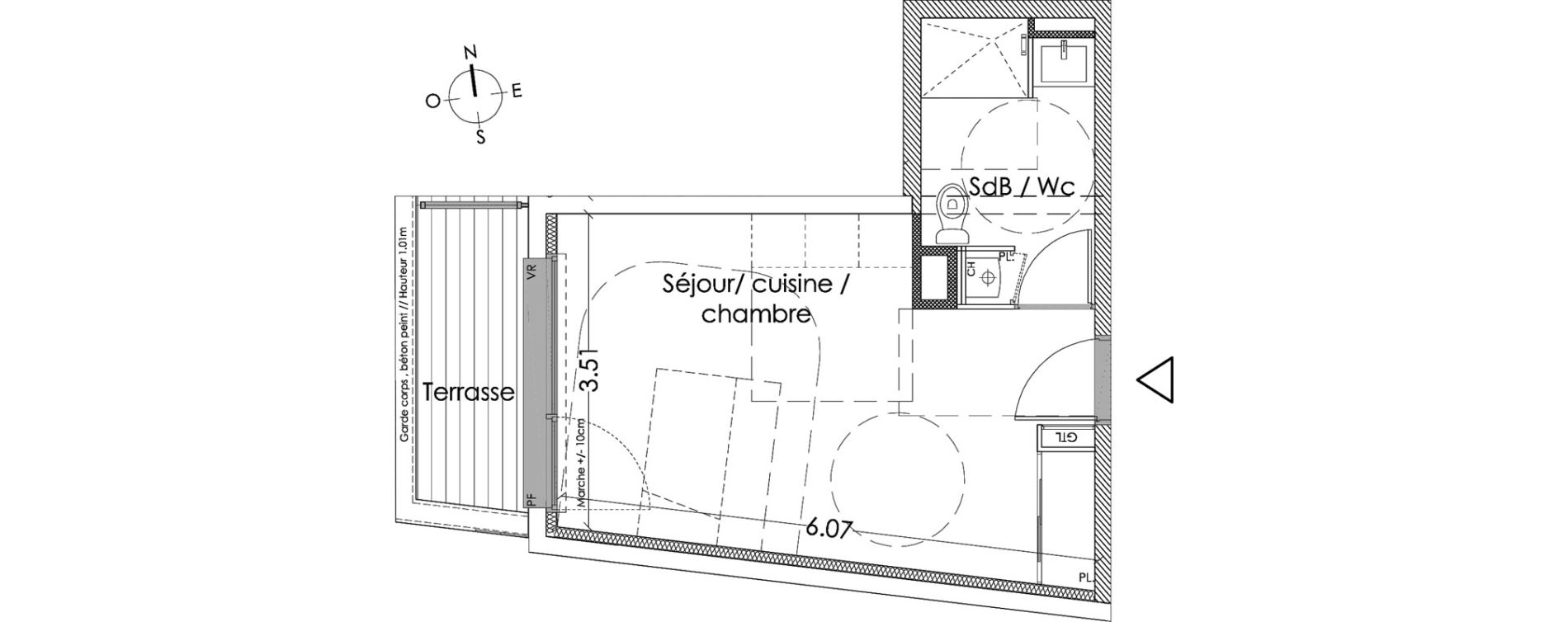 Appartement T1 de 26,70 m2 &agrave; Villenave-D'Ornon Centre