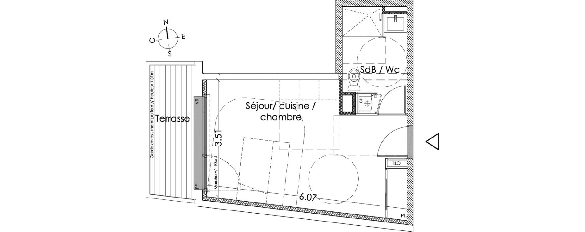 Appartement T1 de 26,70 m2 &agrave; Villenave-D'Ornon Centre