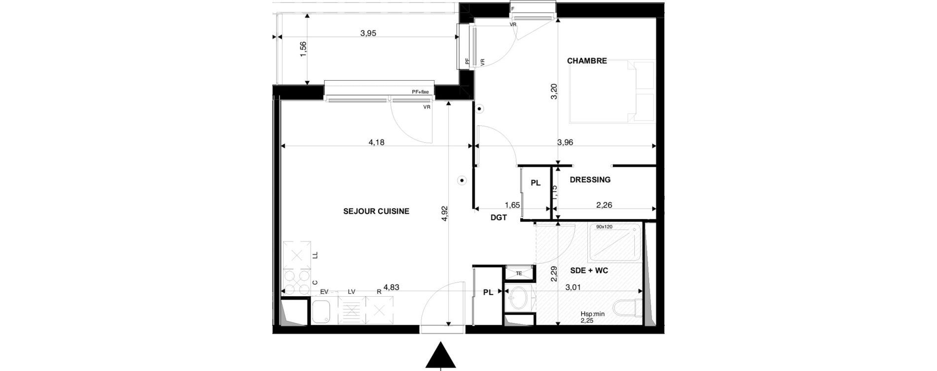 Appartement T2 de 45,12 m2 &agrave; Villenave-D'Ornon Chambery