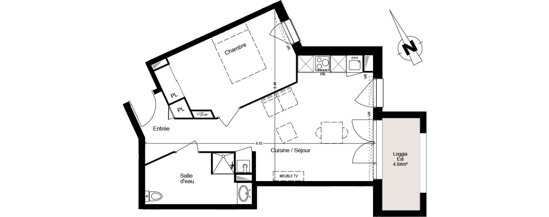 Appartement T2 de 45,66 m2 &agrave; Villenave-D'Ornon Centre