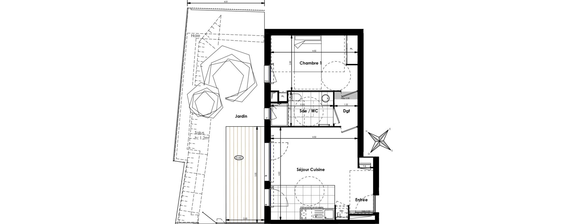 Appartement T2 de 44,20 m2 &agrave; Villenave-D'Ornon Centre