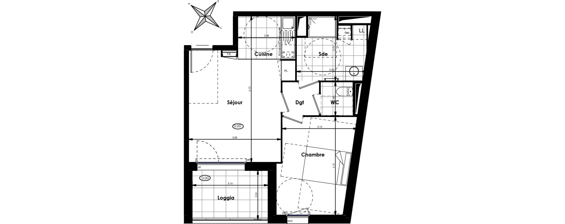 Appartement T2 de 45,10 m2 &agrave; Villenave-D'Ornon Centre