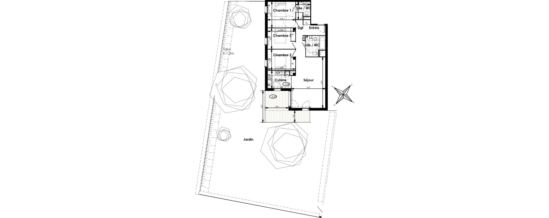 Appartement T4 de 81,60 m2 &agrave; Villenave-D'Ornon Centre