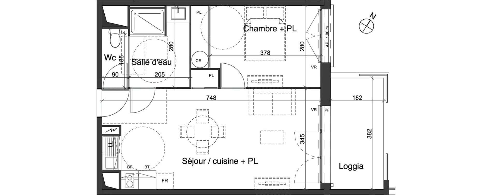 Appartement T2 de 44,95 m2 &agrave; Villenave-D'Ornon Lah&eacute; - barret - soors