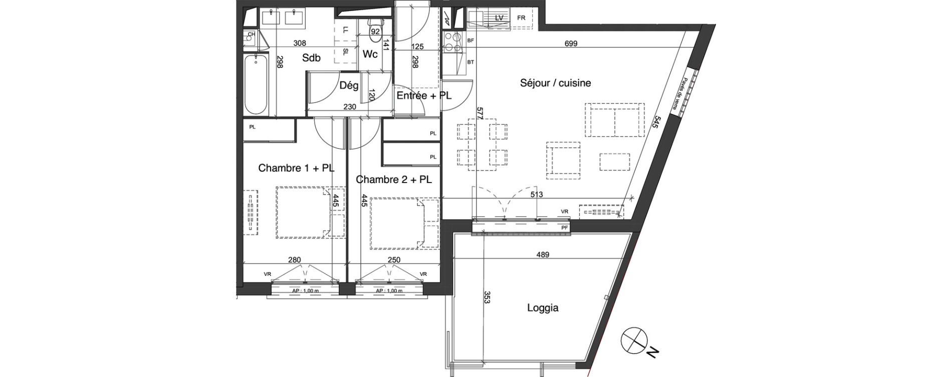 Appartement T3 de 70,29 m2 &agrave; Villenave-D'Ornon Lah&eacute; - barret - soors