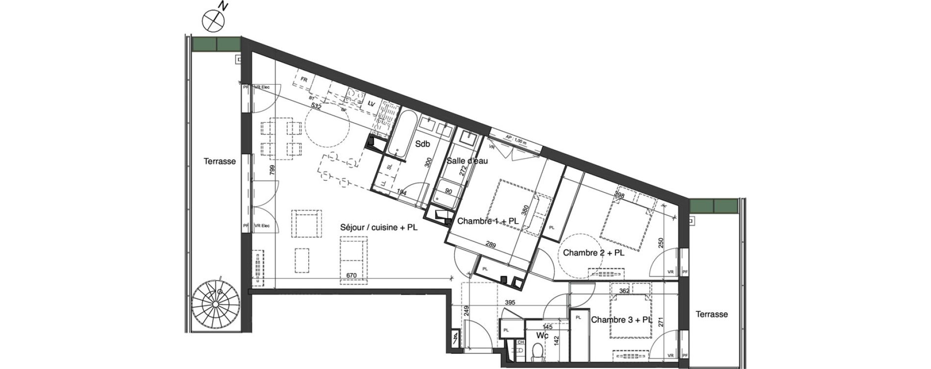 Appartement T4 de 91,75 m2 &agrave; Villenave-D'Ornon Lah&eacute; - barret - soors