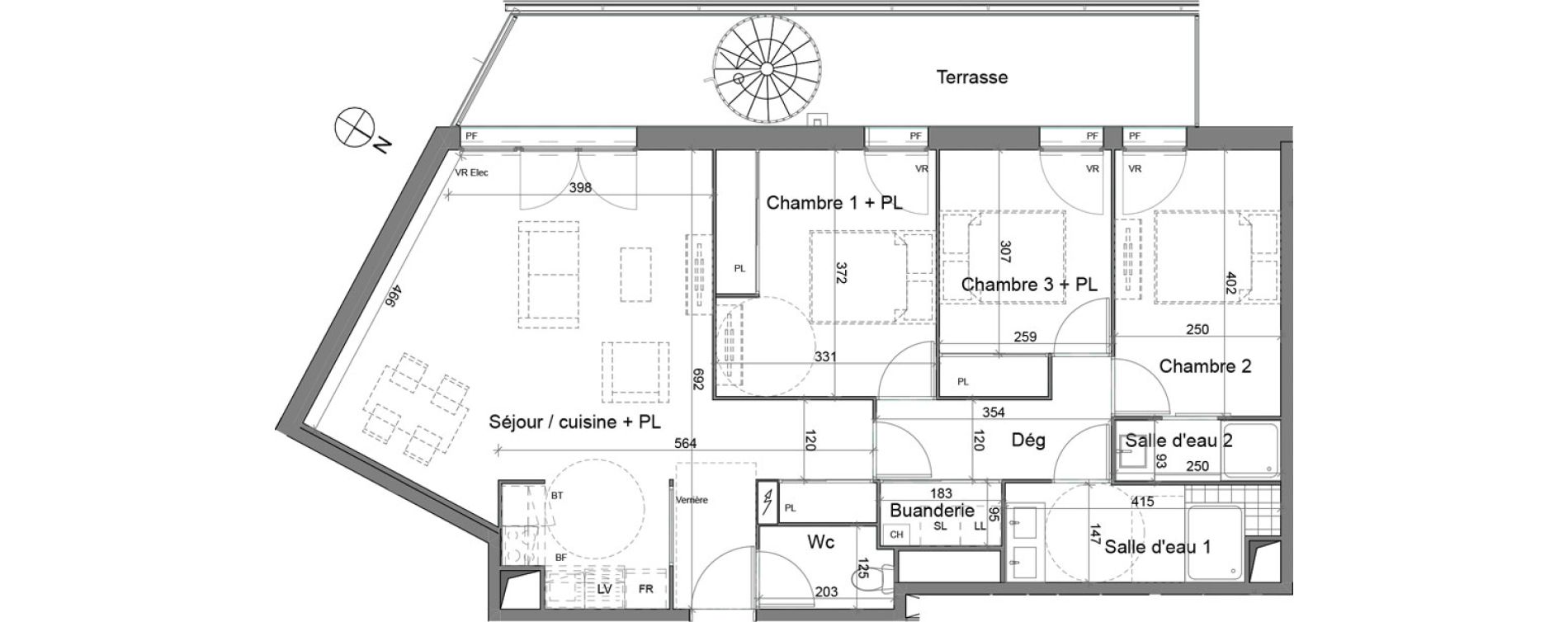 Appartement T4 de 85,15 m2 &agrave; Villenave-D'Ornon Lah&eacute; - barret - soors