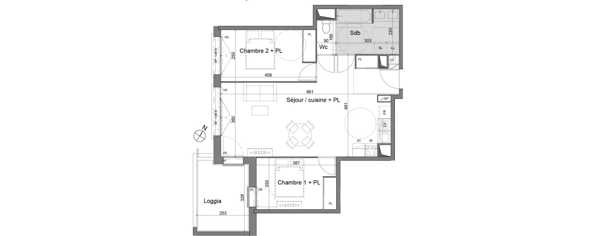 Appartement T3 de 62,88 m2 &agrave; Villenave-D'Ornon Lah&eacute; - barret - soors