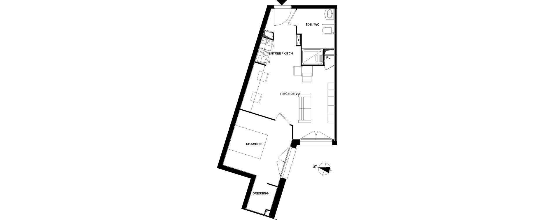 Appartement T2 de 41,67 m2 &agrave; Villenave-D'Ornon Centre