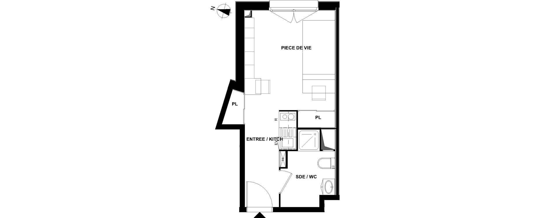 Appartement T1 de 23,84 m2 &agrave; Villenave-D'Ornon Centre