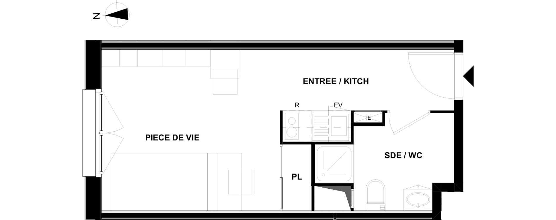 Appartement T1 de 23,15 m2 &agrave; Villenave-D'Ornon Centre