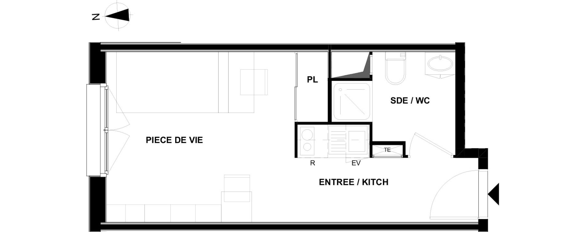 Appartement T1 de 22,50 m2 &agrave; Villenave-D'Ornon Centre